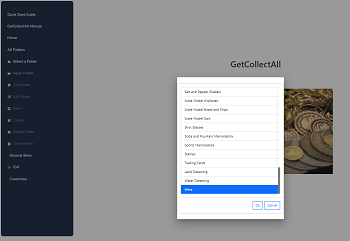 The selected folder pop up