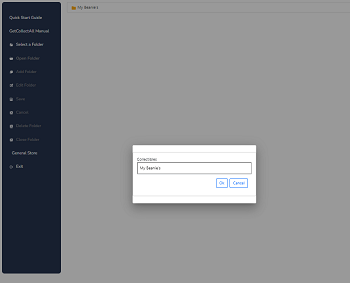 The selected folder pop up