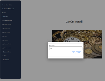 The selected folder pop up
