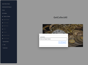 The selected folder pop up