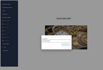 The selected folder pop up
